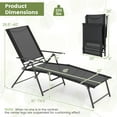 thumbnail image 3 of Costway Ensemble de 2 Chaises Longues Pliantes de Patio avec Dossier Inclinable à 6 Niveaux, Noir, 3 of 10