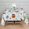 thumbnail image 3 of Happy Halloween Square Tablecloth Waterproof Spillproof Tablecolths Pumpkin Skull Bat Spider Table Cloths for Halloween Party Decorations Favors (60x60 Inch), 3 of 6