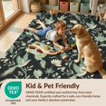 thumbnail image 4 of Design&I 8'x10' Washable Area Rug Asian Oriental Plum Branch And Lotus Scroll Chinoiserie Floral Birds Playful for Dining Room, Large Office, Lounge, Snag-Free, 4 of 7