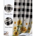 thumbnail image 3 of Sunflower Blackout Curtains for Bedroom Living Room Darkening Curtains 84 Inch Length 2 Panels Set Retro Buffalo Plaid Black White Country Bee Window Curtain Window Treatment Grommet Drapes 42"x84", 3 of 9
