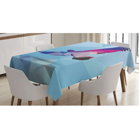 

Eagle Tablecloth Polygonal Design with Pastel Toned Backdrop American Freedom Bird Abstract Wildlife Rectangular Table Cover for Dining Room Kitchen 60 X 90 Inches Multicolor by Ambesonne