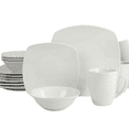 thumbnail image 2 of 10 Strawberry Street Simply Square 16 Piece Dinnerware Set, Porcelain, White, 2 of 6