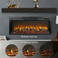 thumbnail image 3 of Innoflame 44" Electric Fireplace, Recessed in Wall/Furniture, Fireplace Heater for Living Room, Adjustable Flame Brightness, Realistic Resin Log, Remote, 9H Timer, Black, 3 of 6