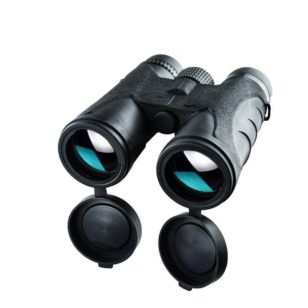 Binoculares 10x42 con zoom óptico, telescopio, lentes de recubrimiento, visión nocturna FMC, impermeables (negros)