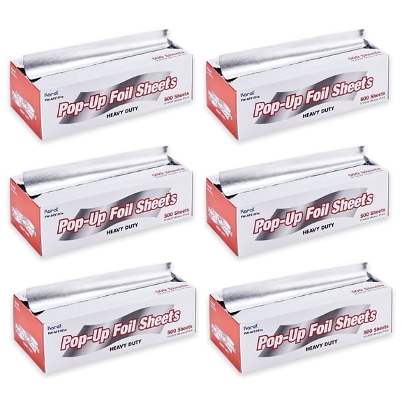 Karat Pop-up Heavy-Duty Aluminum Foil Sheets - 3,000 Sheets (500 x 6) - 10.75" x 12"