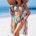 thumbnail image 1 of WILLBEST Traje de Baño Dama conjuntos de Bikini de 3 Piezas para Mujer Trajes de Baño Vintage con Estampado Floral Trajes de Baño con Cubiertas de Manga Larga, 1 of 7
