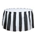 thumbnail image 3 of Efavormart 14FT 10 Mil Thick | Stripe Plastic Table Skirts - Disposable Table Skirt Spill Proof - White/Black, 3 of 5