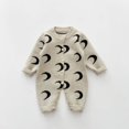thumbnail image 1 of Spring Autumn Baby Knitted Jumpsuit Korean Baby Clothes Boy Infant Moon Jacquard Romper Girl Toddler Onesie Optional Sweater, 1 of 6