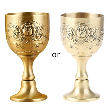 

MINIPI Metal Wine Glass European Style Antique Bronze Wine Cup White Russian Goblet
