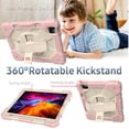 thumbnail image 7 of SOATUTO for iPad Air 6th 5th Gen Case 2022/2024 iPad Air 4th Generation Case 2020 10.9" iPad Pro 11 inch 3rd 2nd 1st Case Built in Pencil Holder Swivel Stand with Tempered Glass  - Pink+White/1 Pcs, 7 of 7