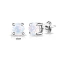 thumbnail image 2 of White Opal Stud Earrings, 925 Sterling Silver, October Gemstone Jewelry For Her (GOLD PLATED), 2 of 4