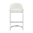 thumbnail image 2 of Lina 24 Inch Counter Stool Chair Metal Cantilever Base White Faux Leather, 2 of 9
