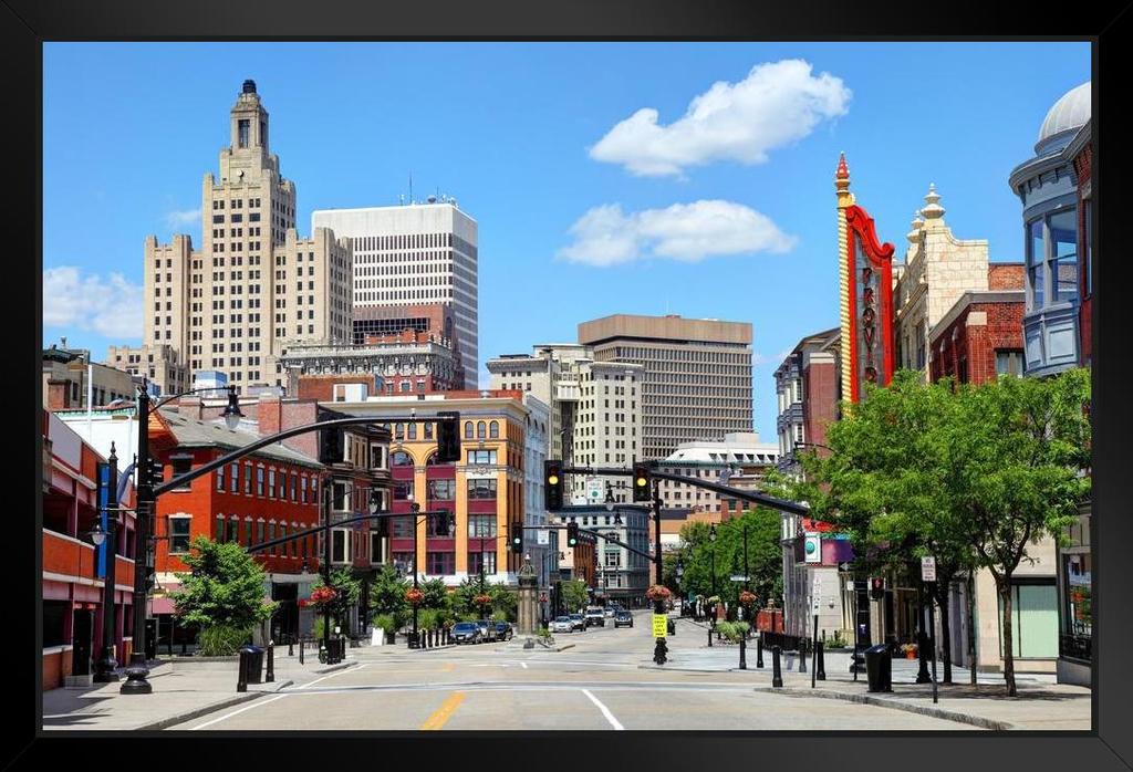 Providence Rhode Island Downtown City Skyline Photo Art Print Stand or