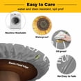 thumbnail image 3 of Elastic Fitted Round Tablecloth, Sunflowers Waterproof Stretch Table Cover for 36"-44" Tables, Modern Bee You Are My Sunshine Grey Washable Outdoor Tablecloths for Patio, Picnic, Camping, 3 of 9