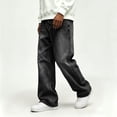 thumbnail image 6 of Cmfcve Hip Hop Baggy Jeans for Men Casual Wide Leg Denim Pants, 6 of 8
