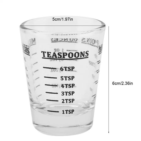 

Octpeak Kitchen Measuring Cup Small Glass Measuring Cup Oz / Ml / Teaspoon / Tablespoon 4 Scales 1ounce 30ml Kitchen Tool Ounce Measuring Cup