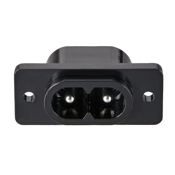 Panel Mount Plug Adapter AC 250V 2.5A C8 2 Pins IEC Inlet Module Plug Power Connector Socket Straight
