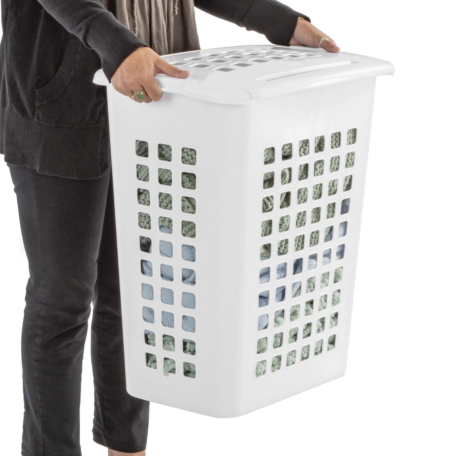 Sterilite Rectangular Laundry Hamper- White