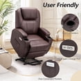 thumbnail image 5 of YODOLLA Power Lift Recliner Chair for Elderly, Electric Lift Chair Sofa with Side Pockets, USB & Type-C Ports, Brown,PU Leather, 5 of 7