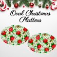 thumbnail image 4 of Oval Christmas Platters Poinsettia Design Reusable Plastic Dinner Plates Serving Trays Accessories for Food Appetizer Serving Dishes Christmas Holiday Table Decorations Party Supplies 18.5in Set of 2, 4 of 7