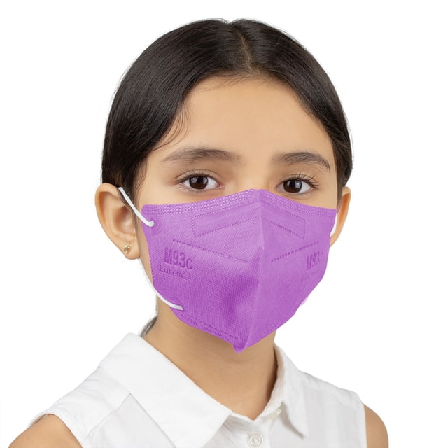 Cubrebocas Infantil Desechable M93c Termosellado y Plisado con 3 Capas de Proteccion Mascarilla Facial Transpirable , 10 piezas, Lavanda Lutema M93c