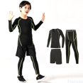 thumbnail image 2 of Fozruso Clothing Sets for Kids Back to School Boys Girls Base Layer Athletic Compression Leggings And Shirts Thermal Underwear Set Running Pants Tights Sizes 8-9 Years(Green), 2 of 6