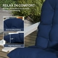 thumbnail image 3 of Outsunny Adirondack Chair Cushions Set of 2, Tufted High Back Patio Chair Cushions with Ties, Non-Slip Cushions for Adirondack Chairs, Navy Blue, 3 of 9
