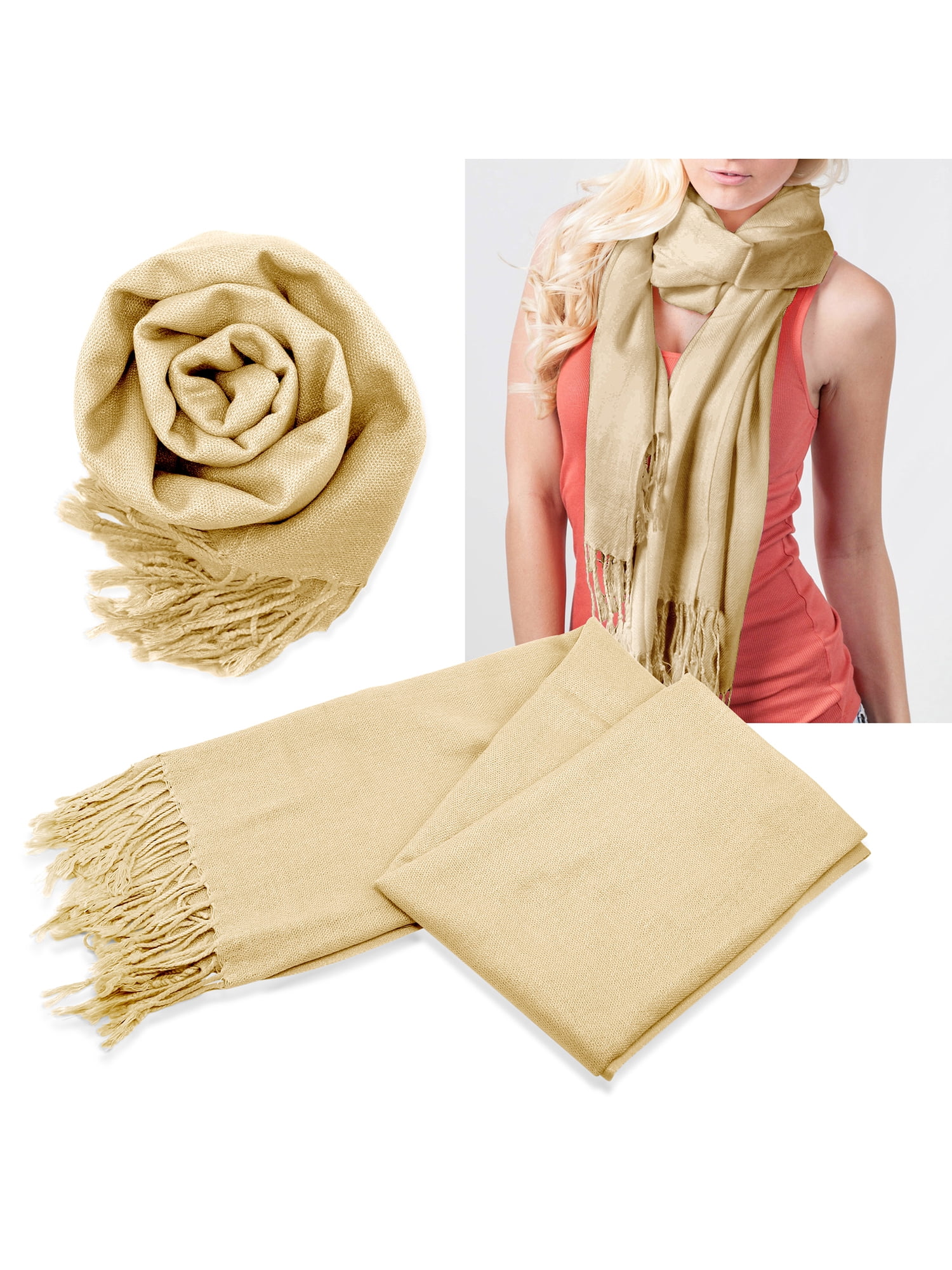 New Women's Fashion Flower 100% Cashmere Pashmina Soft Warm Wrap Shawl Scarf 