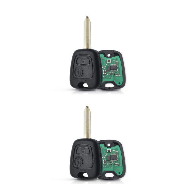 Sidaley Reemplazo de la llave de la puerta del coche, 2 botones para el vehículo, para el controlador de Control remoto de 433Mhz, accesorios Reemplazo para HU83 2piezas
