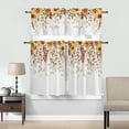thumbnail image 4 of 3 Piece Curtains Tiers and Valances Set, Fall Sunflower Eucalyptus Leaves Thanksgiving Autumn Watercolor Floral Plant Rod Pocket Short Window Treatment Curtains Panel and Valance for Bathroom Kitchen, 4 of 6