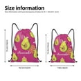 thumbnail image 4 of Bingfone Pink Green Avocado Drawstrings Backpacks Bags For Men Women Gym Drawstrings Bag, 4 of 9
