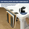 thumbnail image 3 of Metal Desk Side Laptop Mount No Punch Hanging Laptop Desk Holder High Load Bearing Side Notebook Stand with Silicone Pad for Folder, 3 of 10
