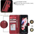 thumbnail image 4 of Samsung Galaxy Z Fold 4 Case Leather Wallet with S Pen Holder Card Slot Kickstand Z Fold 4 Wallet case Shockproof Full Cover Flip Leather case for Z Fold 4 (Red), 4 of 15