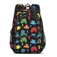 thumbnail image 2 of Game Controller Black Pattern Backpack for School, Cute School Bag with Adjustable Shoulder Straps and Padded Back, 16.9"x12.6"x5.9", 2 of 5