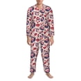 thumbnail image 3 of Daiia record rock Skull lips for Men's Long-Sleeved Pajama Set – Soft & Comfortable Sleepwear Button-Up Pajamas Cozy Lounge Wear-Medium, 3 of 7