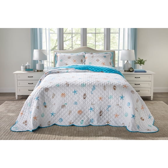 BrylaneHome BH Studio Scalloped Hem Bedspread