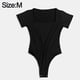 thumbnail image 2 of Body negro de manga corta con cuello cuadrado para mujer, Body de camiseta, Body ajustado para mujer Zhivalor BST3033264-2, 2 of 6