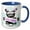 Blue/White, variant on 3drose, Image of Bear with I Am Sorry Banner, 11oz Two-tone Red Mug