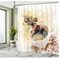 thumbnail image 5 of Ambesonne Coffee Shower Curtain, Paint Blots Stains Beans, 69"Wx70"L, Multicolor, 5 of 5
