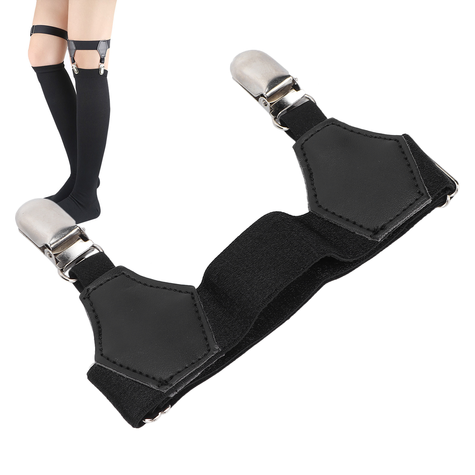 Jarretelles Réglables Pour Chaussettes - Élastiques Avec Pinces Antidérapantes - Ajustables 26-55 Cm - Pour Bas Ou Chaussettes Hautes