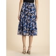 thumbnail image 4 of Moomaya Printed Layered Skirt For Women, Elastic Waist, Tiered Chiffon Midi Skirt, 4 of 8