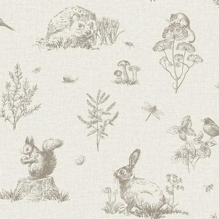 Arthouse Clawford Beige Meadow Friends Wallpaper