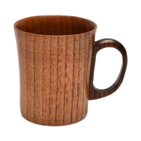 

deevoka Wooden Cup Drinkware Polished Small Handmade with Handle Portable Milk Retro Drinking Cup Simple Coffee Mug Japanese Sake Cup S