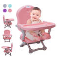 thumbnail image 1 of Silla Periquera de Bebe Portátil Plegable con Altura Regulable con Charola para Comer Rosa Baby Gaon Booster, 1 of 10
