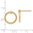 thumbnail image 2 of Auriga 14k Yellow Gold Circle Stud Earrings for Women(L- 14.6mm, W- 14.45mm), 2 of 4