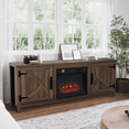 thumbnail image 5 of IHOMEadore Electric Fireplace TV Stand up for 65" TVs, Rustic Media Console with Storage, Adjustable Shelves, Heater, 5 of 12