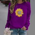 thumbnail image 2 of Hauts Décontractés pour Femmes Sweat à Capuche Imprimé Tournesol Blouse Tee, 2 of 4