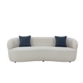 thumbnail image 6 of Kevinplus Curved Sofa with 2 Pillows Modern 3-Seater Back Upholstered Cloud Couch Boucle Couch for Living Room Apartment, 6 of 8