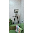 thumbnail image 3 of Big Floor Light Big Searchlight Chrome Nickel Retro Spotlight Focus Floor Lamp Black and Chrome Wooden Tripod, 3 of 5