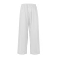 thumbnail image 6 of Audhol Womens Linen Pants Linen Pants Women Summer Wide Leg Pants Drawstring Elastic Waist Pants High Waisted Pants Casual Beach Trousers Womens Casual Pants White 3XL, 6 of 6